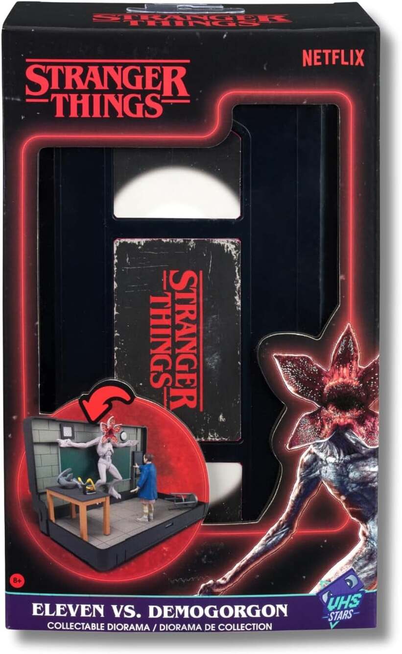 Stranger Things VHS Diorama Playset Eleven vs Demogorgon Console Heroes NEW NIB